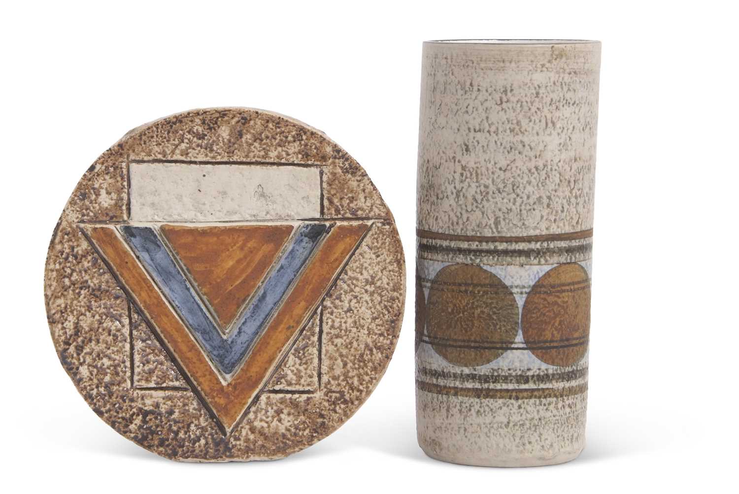 Lot 13 - A Troika disc vase and further Troika...