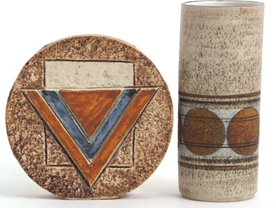 Lot 13 - A Troika disc vase and further Troika...