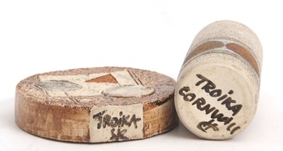 Lot 13 - A Troika disc vase and further Troika...