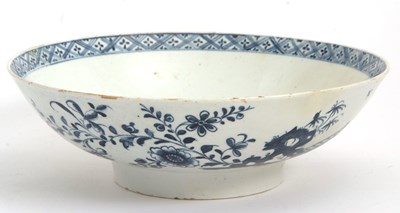 Lot 20 - A rare Lowestoft porcelain shallow bowl circa...