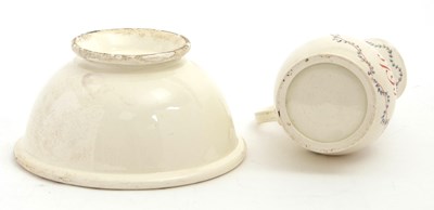 Lot 23 - A late 18th Century cream ware jug and bowl,...