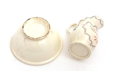 Lot 23 - A late 18th Century cream ware jug and bowl,...
