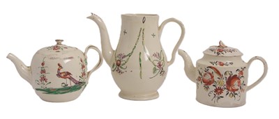Lot 24 - Two late 18th Century cream ware teapots and...
