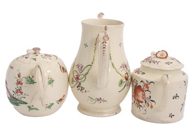 Lot 24 - Two late 18th Century cream ware teapots and...