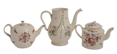 Lot 24 - Two late 18th Century cream ware teapots and...