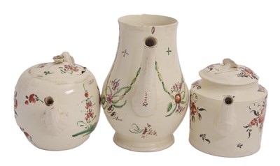 Lot 24 - Two late 18th Century cream ware teapots and...