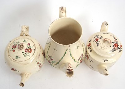 Lot 24 - Two late 18th Century cream ware teapots and...