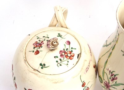 Lot 24 - Two late 18th Century cream ware teapots and...