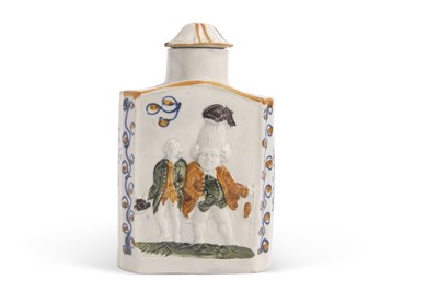 Lot 27 - A Pratt ware tea caddy and cover decorated in...