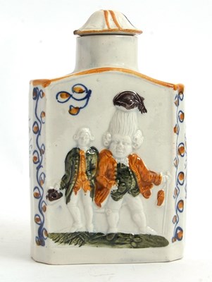 Lot 27 - A Pratt ware tea caddy and cover decorated in...