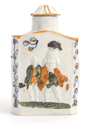 Lot 27 - A Pratt ware tea caddy and cover decorated in...