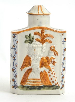 Lot 27 - A Pratt ware tea caddy and cover decorated in...
