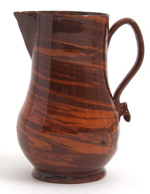 Lot 28 - A rare mid 18th Century Astbury agate ware jug...