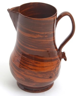 Lot 28 - A rare mid 18th Century Astbury agate ware jug...