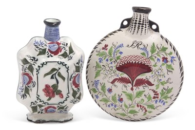 Lot 30 - A pottery Pilgrim flask possibly Scottish,...