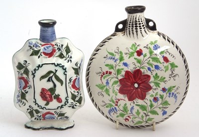 Lot 30 - A pottery Pilgrim flask possibly Scottish,...