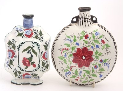 Lot 30 - A pottery Pilgrim flask possibly Scottish,...