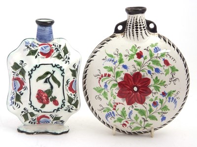 Lot 30 - A pottery Pilgrim flask possibly Scottish,...