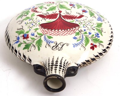 Lot 30 - A pottery Pilgrim flask possibly Scottish,...