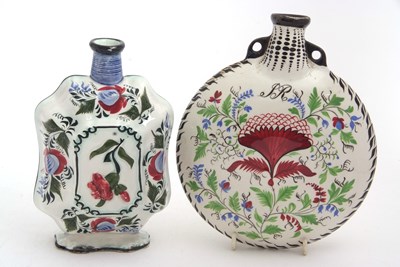 Lot 30 - A pottery Pilgrim flask possibly Scottish,...