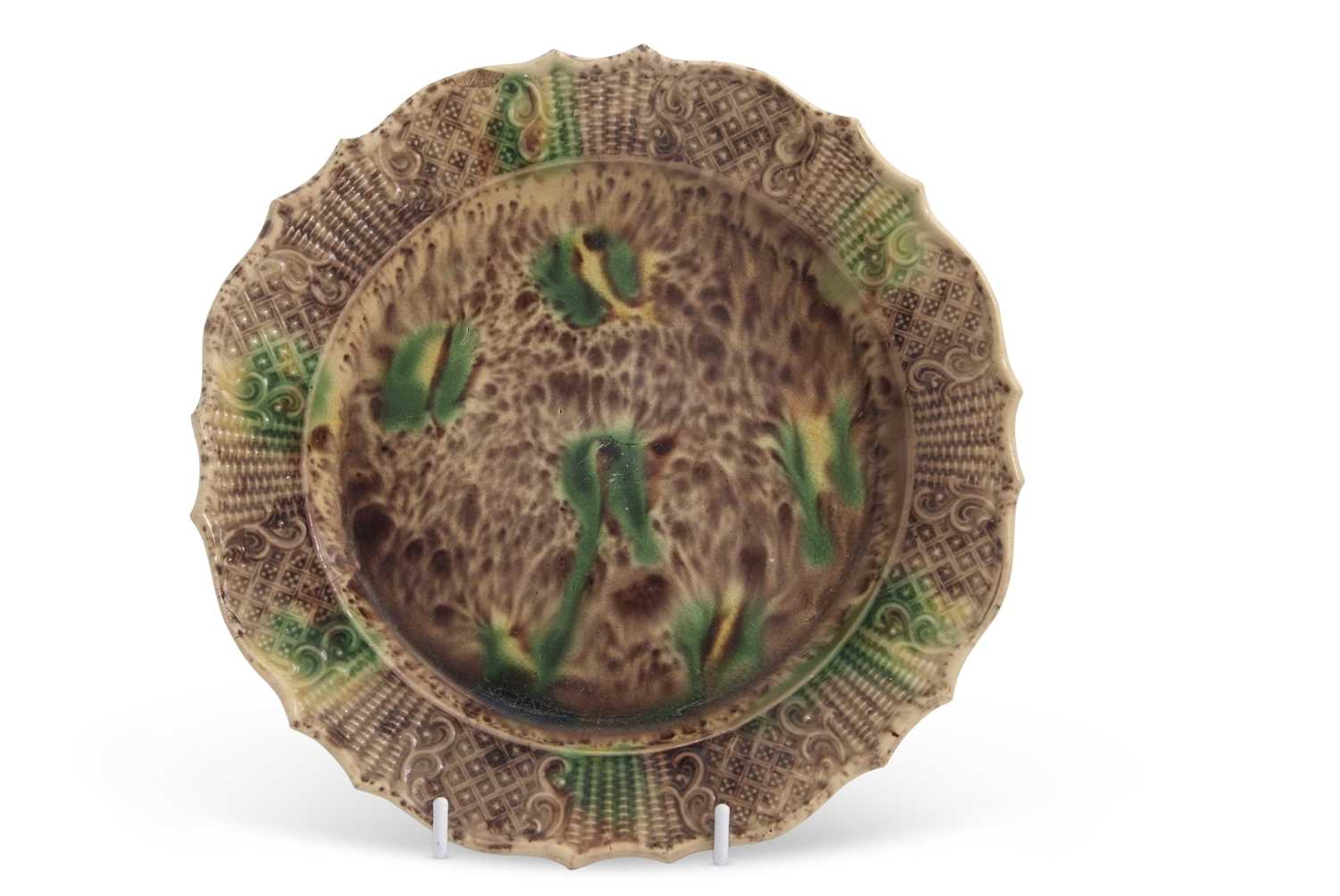 Lot 37 - A mid 18th Century cream ware plate with...