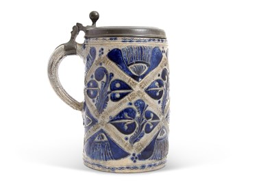 Lot 38 - A German pottery tankard or stein Westerwald...
