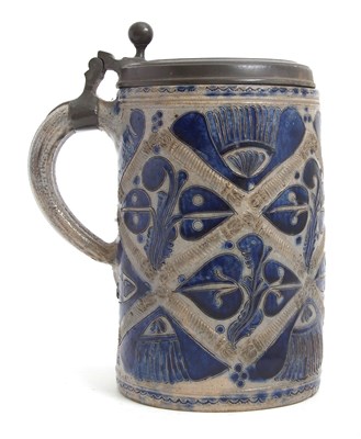 Lot 38 - A German pottery tankard or stein Westerwald...