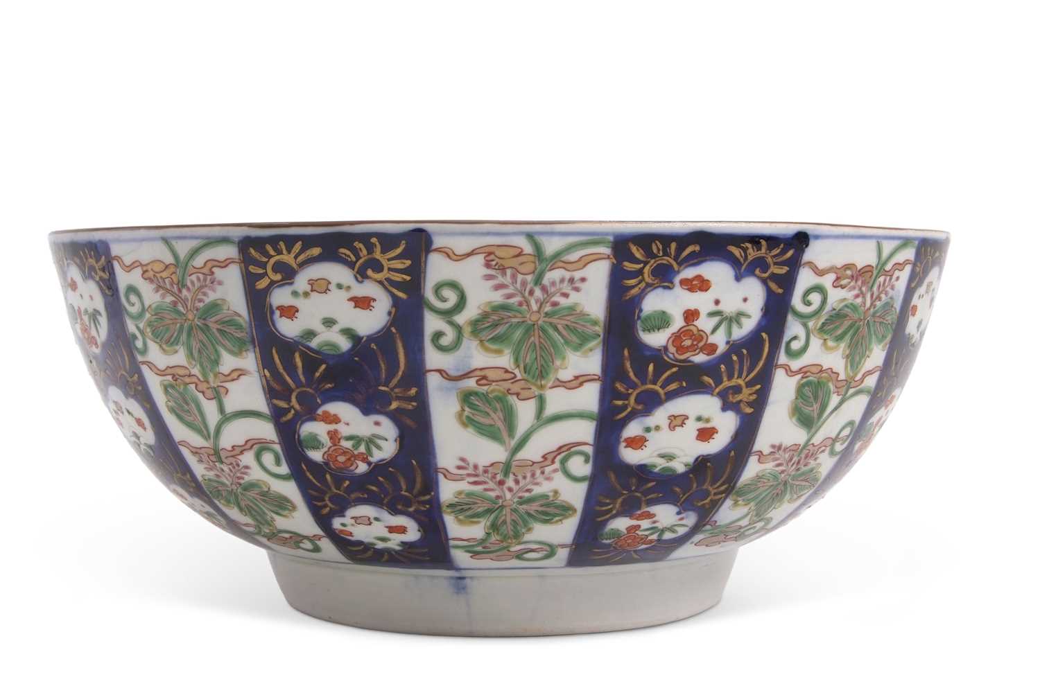 Lot 55 - A large Oriental porcelain punch bowl with...