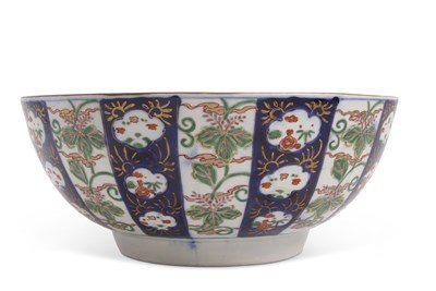 Lot 55 - A large Oriental porcelain punch bowl with...