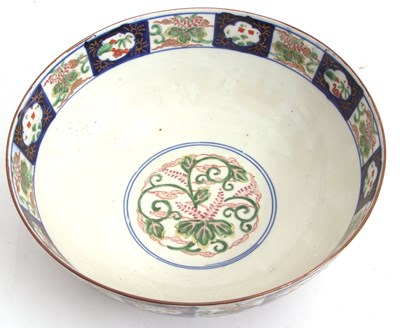 Lot 55 - A large Oriental porcelain punch bowl with...
