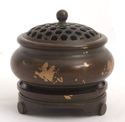 Lot 61 - A Chinese bronze Censer three section base...