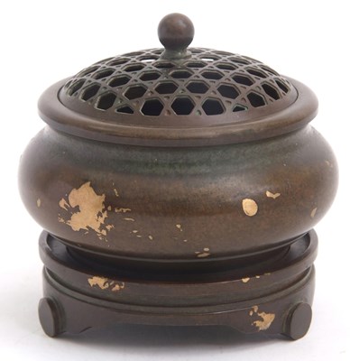 Lot 61 - A Chinese bronze Censer three section base...