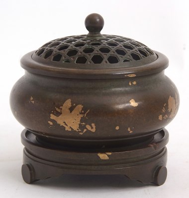 Lot 61 - A Chinese bronze Censer three section base...