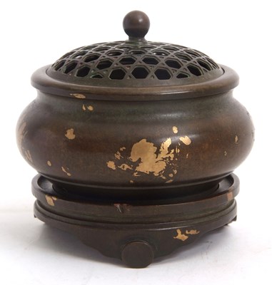 Lot 61 - A Chinese bronze Censer three section base...