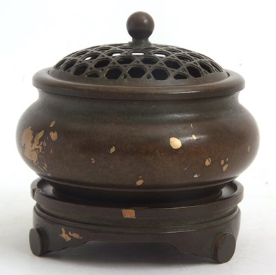 Lot 61 - A Chinese bronze Censer three section base...
