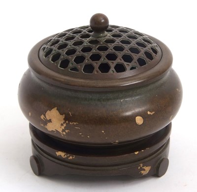 Lot 61 - A Chinese bronze Censer three section base...