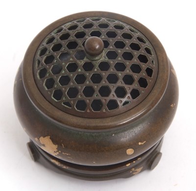 Lot 61 - A Chinese bronze Censer three section base...