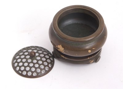 Lot 61 - A Chinese bronze Censer three section base...