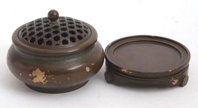 Lot 61 - A Chinese bronze Censer three section base...