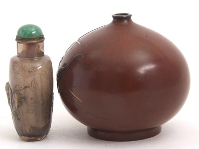 Lot 63 - A globular Japanese bronze vase Meiji period...