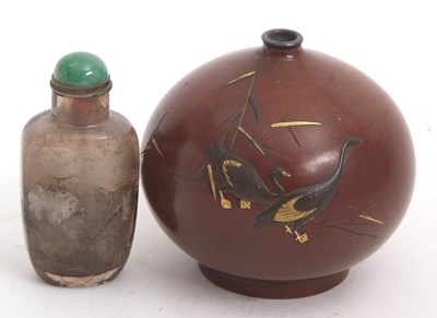 Lot 63 - A globular Japanese bronze vase Meiji period...