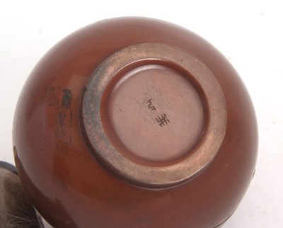 Lot 63 - A globular Japanese bronze vase Meiji period...