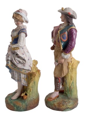 Lot 64 - Two large floor standing French bisque...