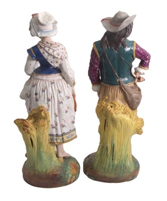 Lot 64 - Two large floor standing French bisque...