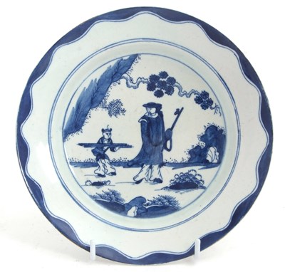 Lot 199 - A Bow porcelain plate decorated with the...