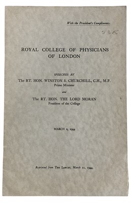 Lot 1259 - WINSTON CHURCHILL SPEECHES. Royal College of...