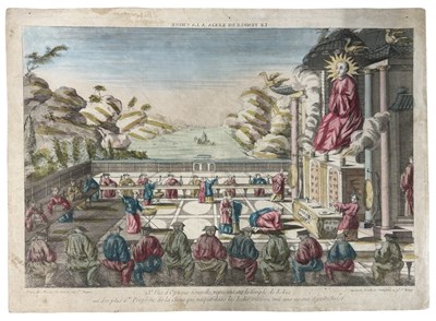 Lot 923 - CHINA. OPTICAL VIEW PRINT. le temple de kekia...