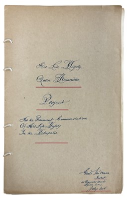 Lot 1119 - ARCHITECTURE MANUSCRIPT. QUEEN ALEXANDRA...
