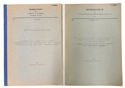 Lot 1028 - ECONOMICS. RAGNAR FRISCH. TWO ORIGINAL...