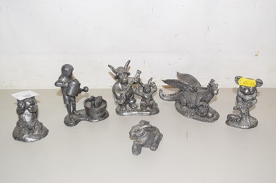 Lot 101 - M.Ricker group of six pewter figures
